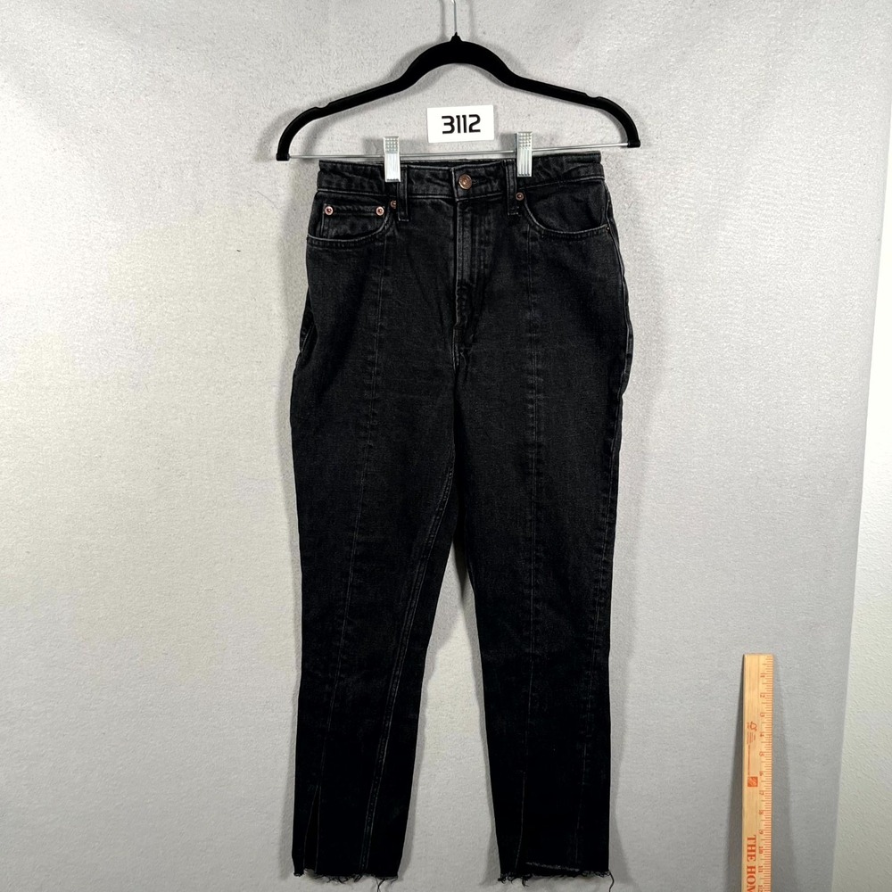 Abercrombie & Fitch Jeans Womens 26/2R Black Denim Simone High Rise Slim Raw Hem